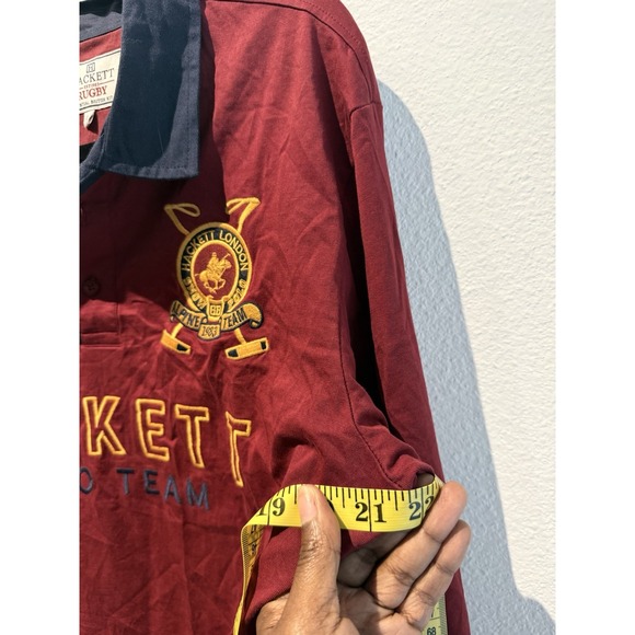 Hackett London Rugby Snow Polo Shirt Long Sleeve Size LG Essential British Kit - Picture 8 of 11